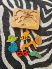Vintage George Luck Wooden Puzzle Insects 3 Layer Puzzle For 3 - 5 Years Old