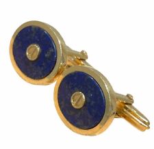 Alfred Dunhill Cufflinks Gold Plated and Lapis Lazuli d Logo no Presentation Box