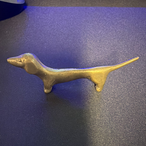 Brass dachshund dog miniature - brass,
