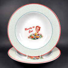 Portmeirion VIntage Kelloggs 2 X 9" / 23cm Rimmed Pasta / Soup / Dessert Bowls