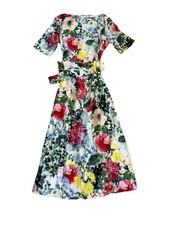 Zara Floral Midi Dress Belted