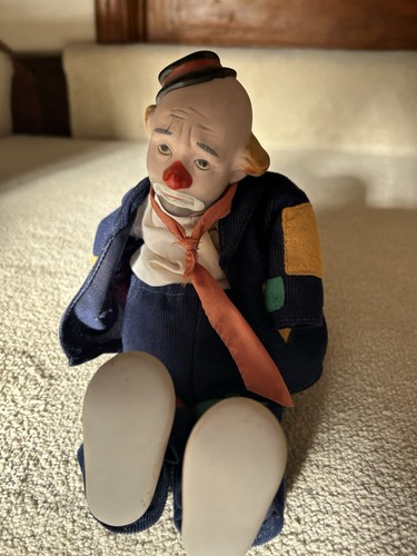 Vintage porcelain clown - vintage,