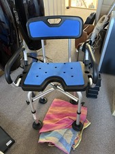 Shower Chair with Arms and Anti-Slip Design Padded Handles