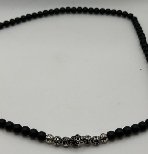 Beaded skull pendant necklace - ,