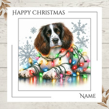 Personalised SPRINGER SPANIEL CHRISTMAS Greetings Card ANY NAME/NAMES