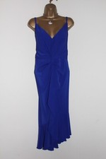 Lipsy Blue Bodycon Dress 14 V Neck Ruffle Wedding Party Occasion Midi Xmas