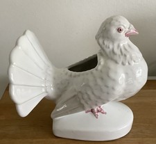 Vintage Portuguese Bordallo Pinheiro Dove/ pigeon ornament vase 