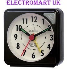 ACCTIM TRAVEL ALARM CLOCK MINI SNOOZE CRESCENDO ALARM BLACK