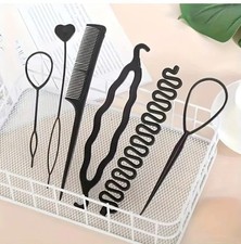 6pcs Hair Braiding Tools French Braid Bun Make Topsy Turvy Styling Accessories