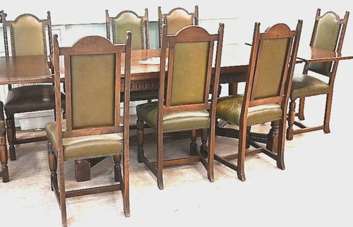 Antique oak chairs - oak, buffalo