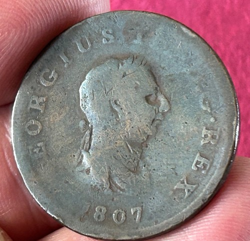 George iii half penny - penny, coin
