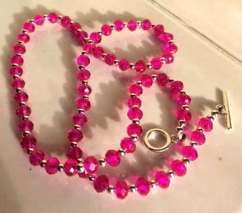 Hot pink coloured - coloured, bead