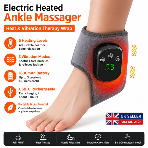 Electric heated ankle massager - heated,
