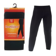 Girls Children Kids Thermal leggings 140D Fleece Lined Warm Winter legging Black