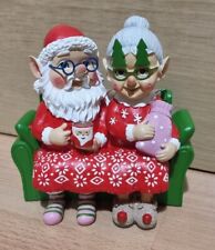Mini Xmas mr and mrs clause on Sofa Gnome Outdoor Home Garden Patio Ornament