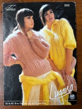 Hayfield 2552 knitting pattern ladies mohair cable lace pattern sweaters