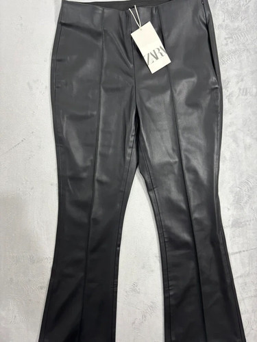 Zara black faux - -leather, flared