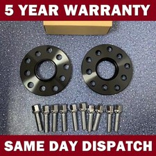 2x15mm Black Hubcentric Wheel Spacers & Bolts Kit 5x100 & 5x112 57.1 For VW Audi