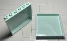 2 x New Lego Light Aqua Panel