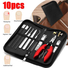 10PCS Professional Toe Nail Clippers File Ingrown Toenail Tools Thick Nails Kit