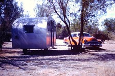 1950s Camper And Classic Buick Car Red Border Kodachrome  Slide BX-M
