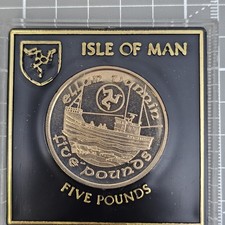 1988 ISLE OF MAN FIVE 5 POUND ELLAN VANNIN COIN - AA DIE