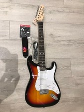 Aria STG003 Electric Guitar - Sunburst - FREE Strap,Capo,Cable