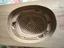 Vintage Original Wood Carved Hong Kong MOON CAKE  Butter Mold Mould KITCHENALIA