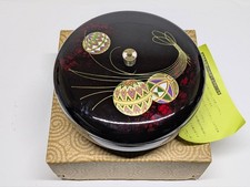 Lacquerware Confectionery bowl with lid Black Gold decoration Lacquer