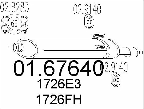 Rear muffler fits - muffler, peugeot