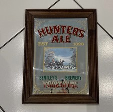 Bentley's Brewery Hunter's Ale Yorkshire England Beer Bar Pub Mirror Man Cave VG