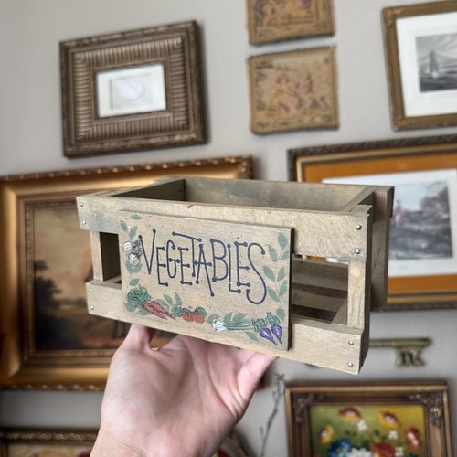 Vintage wooden vegetable crate - vintage,