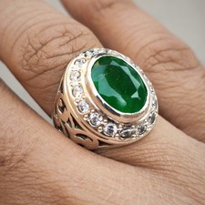 Mens Emerald Ring, Natural
