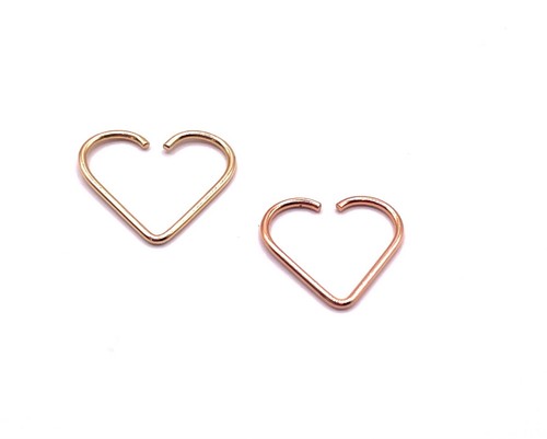 Gold heart nose ring carat - heart, 9