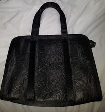 Zara YEP Handbag Black Crinkle Short Handles Zip Closure New Without Tags