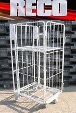 REFURBISHED FOURSIDED ROLL CONTAINER WITH SHELF CAGE  ROLLING PALLET WAREHOUSE