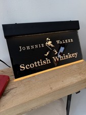 Johnnie walker whiskey - light up Sign –Home Bar Plaque – Man Cave -garage - 