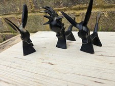 Mid Century Design Classic-Walter Bosse STYLE  Brass Donkey Figurine SET X3 Cute