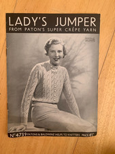 Patons & Baldwins Helps to Knitters No. 4739, Lady’s Jumper 1935