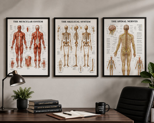 Human anatomy poster - set, 3