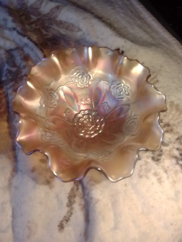 Carnival glass bowl ruffled - bowl,