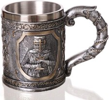 Medieval Stainless Steel Coffee Mug Beer Steins Gift for Men Halloween Bar
