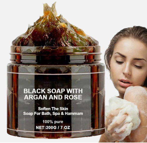 Organic moroccan black soap - black,