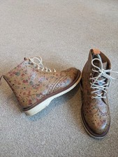 Women's Dr Martens Bentley Rare Brown Leather Floral Boots Size 3