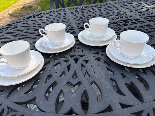 Set four white bone china - of,