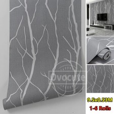 1-6X 3D Effect Tree Branches Embossed Wallpaper Living Room Study Wallpaper 9.5M