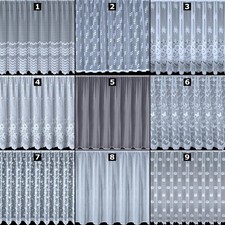 White Net Curtains With Slot / Rod Top - Sold By The Metre - 27" to 108" Drop