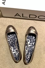 Aldo metallic pleated flat