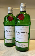 Empty 2 x TANQUERAY London dry Gin Bottles 70cl + Lids - UPCYCLE CRAFT RECYCLE