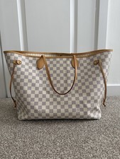 Louis Vuitton Neverfull GM Tote Bag With Pouch Damier Azur